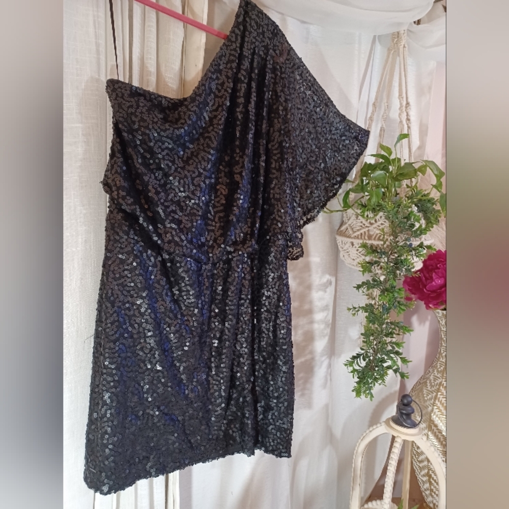 Plus Size Black Sequin Dress Jessica Simpson 18W